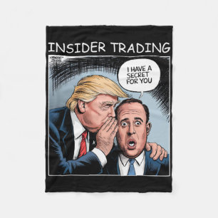Insider Trading Trump - Funny Fleece Blanket
