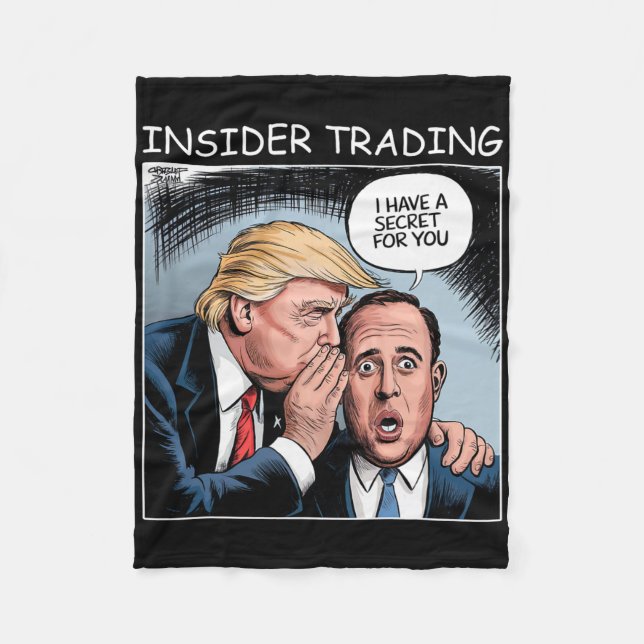 Insider Trading Trump - Funny  Fleece Blanket (Front)