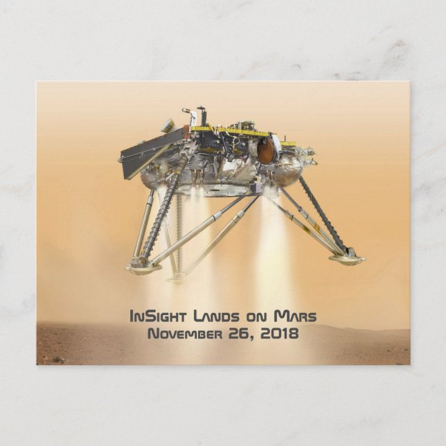 InSight Landing on Mars Postcard (Front)