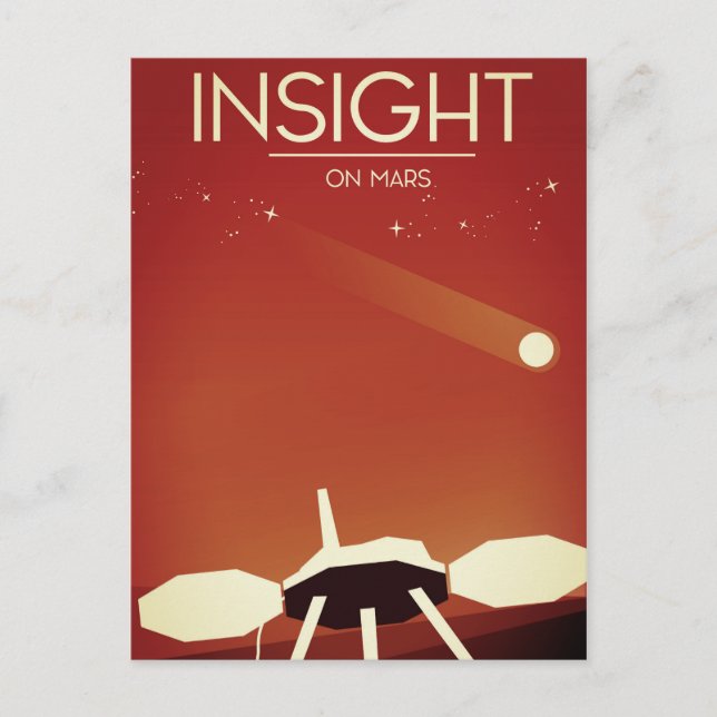Insight Mars Lander Space Art Postcard (Front)