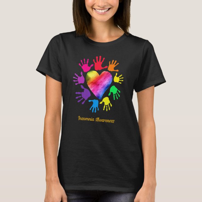 Insomnia Awareness Hands Insomnia T-Shirt (Front)