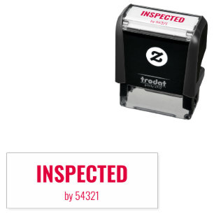 INSPECTED by Inspector's Number Business Template Self-inking Stamp