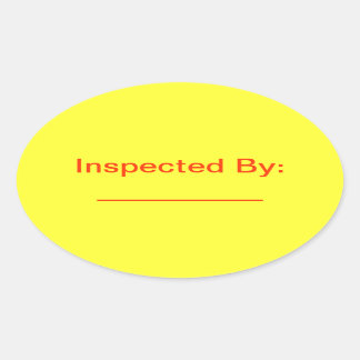Inspected By Oval Sticker