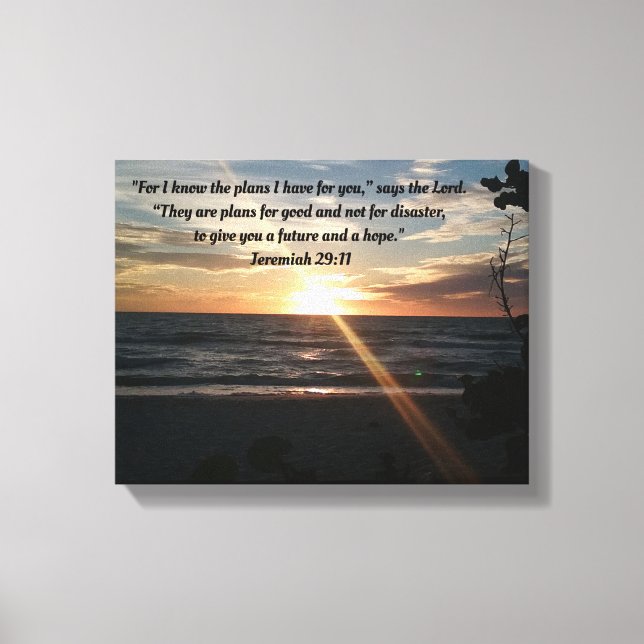 Inspiratinal Canvas - Sunset - Jeremiah 29:11 (Front)