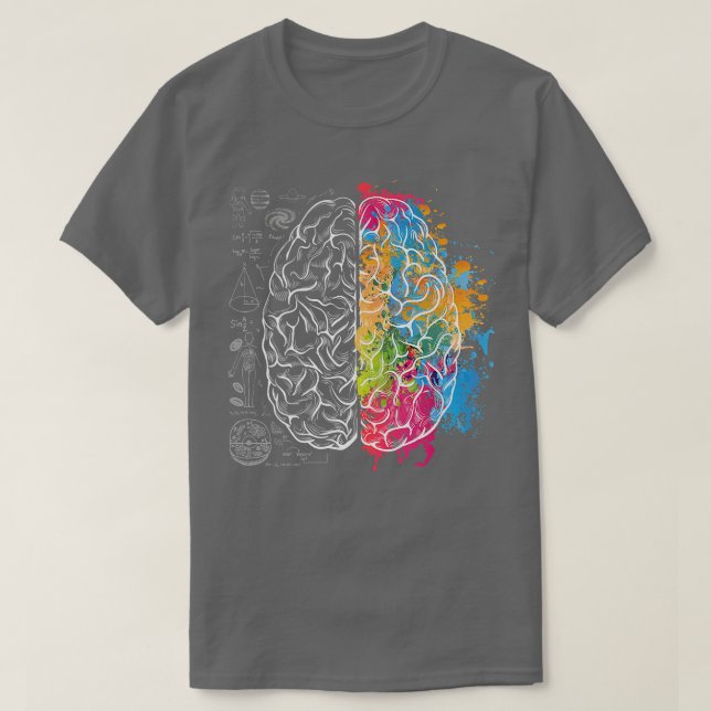 Inspiration Colourful Brain Science & Art Shirt Pr (Design Front)