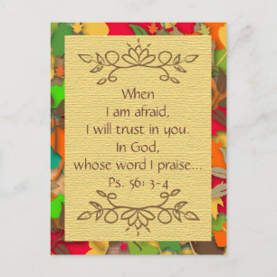 Inspiration-Fear and Trusting in the Lord-Postcard Postcard