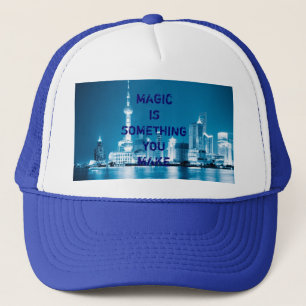 Inspiration hope quote city night background Case- Trucker Hat