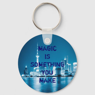 Inspiration hope quote city night key ring