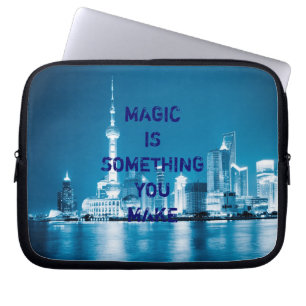 Inspiration hope quote city night laptop sleeve
