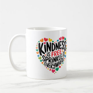 Inspiration Mug Kindness Quote Colourful Hearts