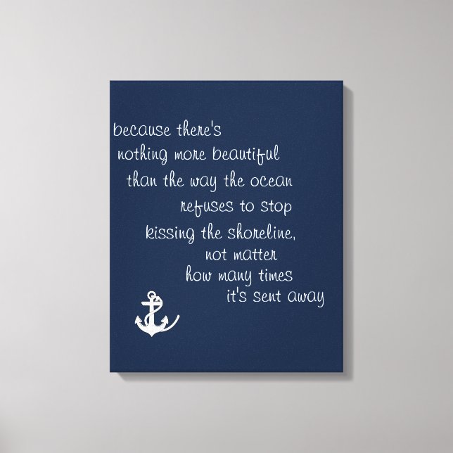 Inspiration Ocean Quote Canvas Print (Front)