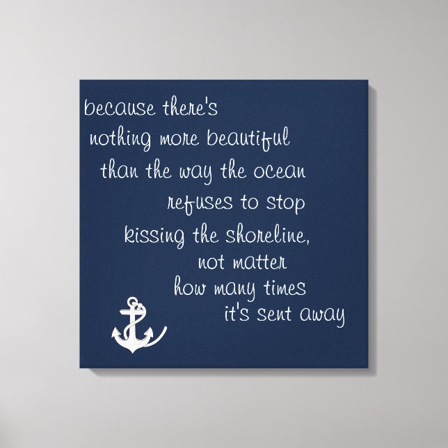 Inspiration Ocean Quote Canvas Print (Front)
