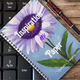 Inspiration on Paper Purple Daisy Blossom Notebook