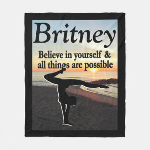 INSPIRATION PERSONALIZED GYMNAST GIRL BLANKET