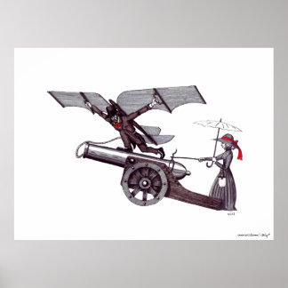 Inspiration surreal concept black and white art poster