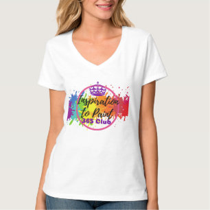 Inspiration to Paint 365 Club Logo Ladies V-Neck T-Shirt