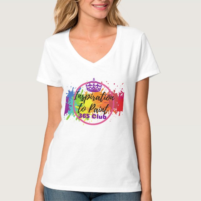 Inspiration to Paint 365 Club Logo Ladies V-Neck T-Shirt (Front)