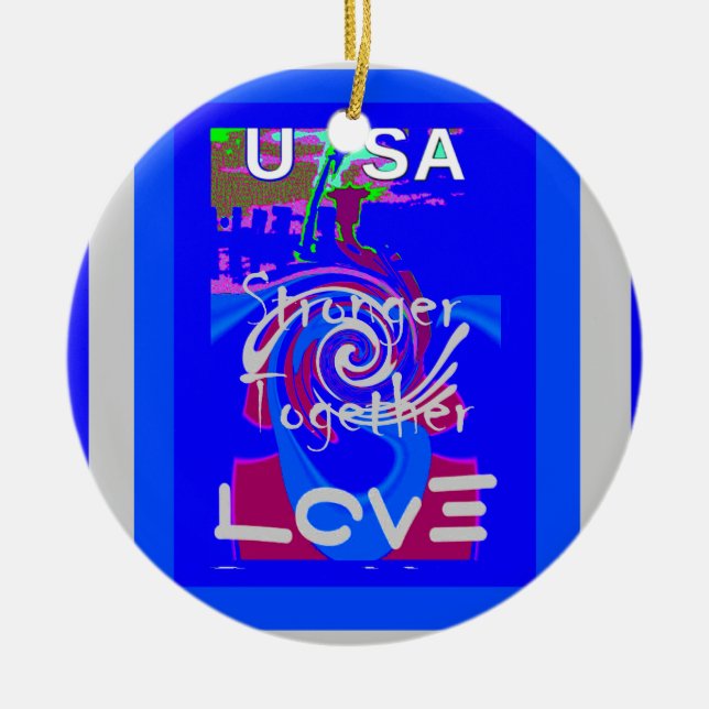Inspiration USA We Are Stronger Together With Love Ceramic Tree Decoration (Front)