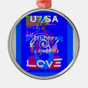 Inspiration USA We Are Stronger Together With Love Metal Tree Decoration