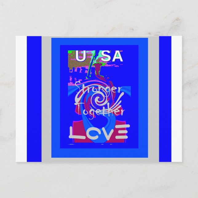 Inspiration USA We Are Stronger Together With Love Postcard (Front)