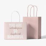 Inspiration You Are So Beautiful Positive Quote  Large Gift Bag<br><div class="desc">Inspiration You Are So Beautiful Positive Quote</div>