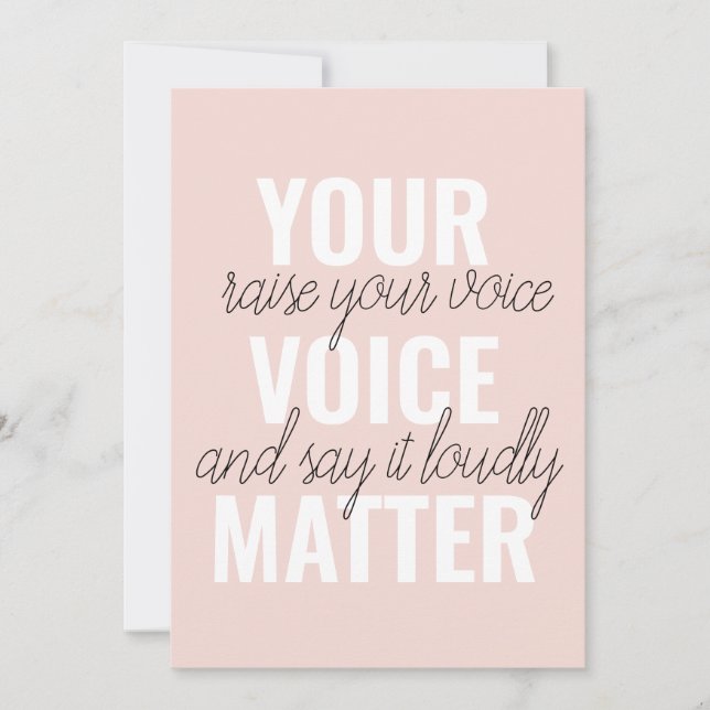 Inspiration Your Voice Matter Motivation Quote Holiday Card (Front)
