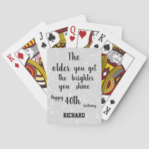 Inspirational 40th Birthday Personalised Playing Cards