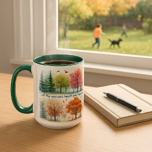 Inspirational 4- Seasons Watercolor Trees  Mug