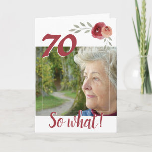 Inspirational 70th Birthday Floral Photo Card