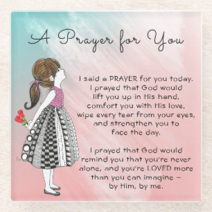Inspirational A Prayer for You Glass Coaster