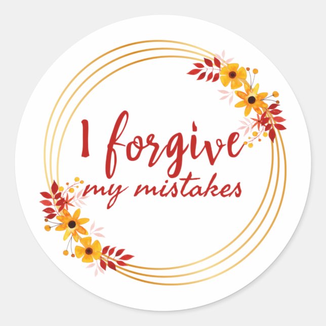 inspirational affirmations about self acceptance classic round sticker (Front)