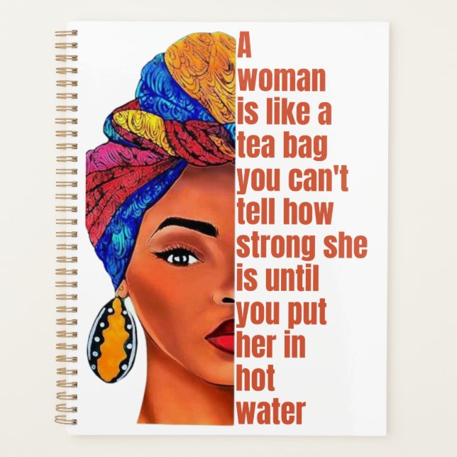  Inspirational African American Woman With Quote  Planner (Front)