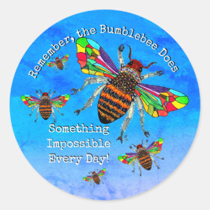 Inspirational and Colourful Bumble Bee Sticker