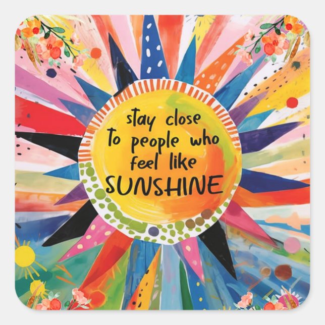 Inspirational and Colourful Friendship Square Sticker (Front)