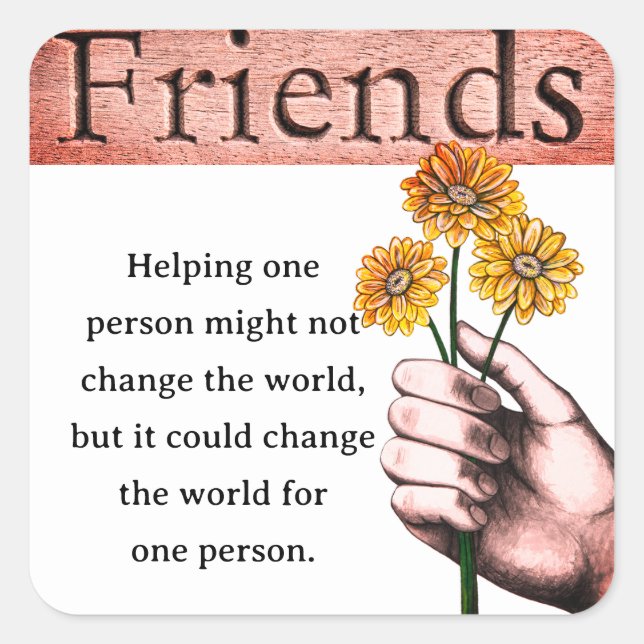 Inspirational and Loving Friendship Words Sticker (Front)
