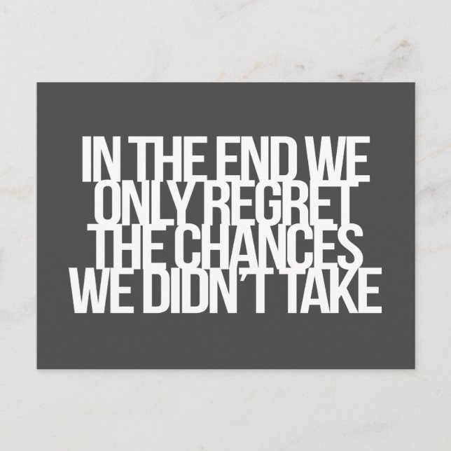 Inspirational and motivational quote postcard (Front)