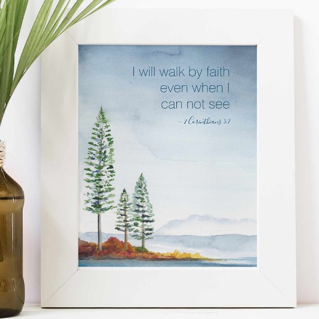 Inspirational and Spiritual Watercolor Wall Decor (inspirational poster scripture with watercolor art by Victoria Grigaliunas)