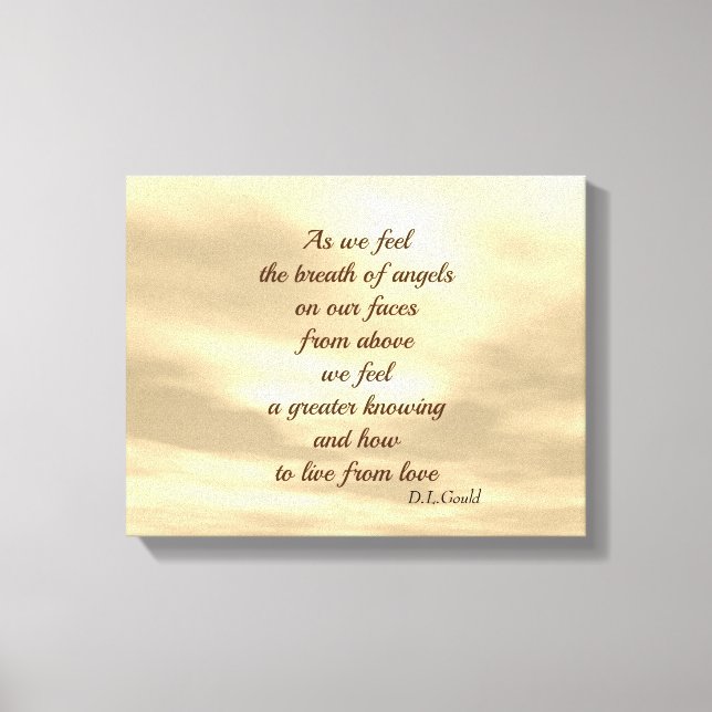 Inspirational Angel blessing poem art canvas (Front)