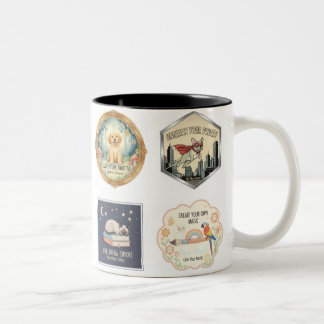 Inspirational animals and kids art collection Two-Tone coffee mug