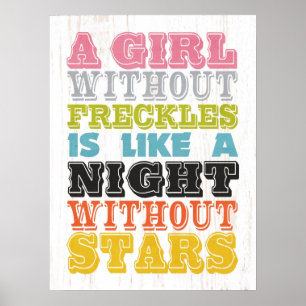 Inspirational Art -A Girl Without Freckles. Poster