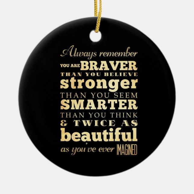 Inspirational Art -Dr Quote Ceramic Tree Decoration (Front)