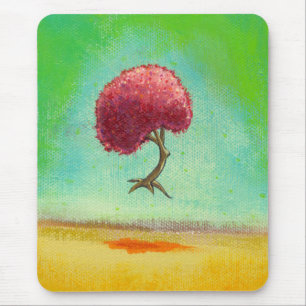 Inspirational art fun modern painting hopeful tree mouse pad