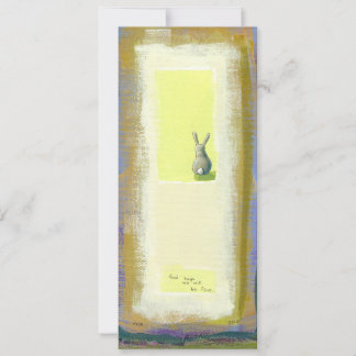 Inspirational art He Should Know Bunny rabbit Invitation
