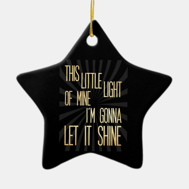 Inspirational Art - Little Light. Ceramic Tree Decoration (Front)