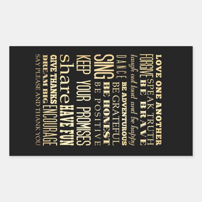 Inspirational Art - Love One Another. Rectangular Sticker (Front)