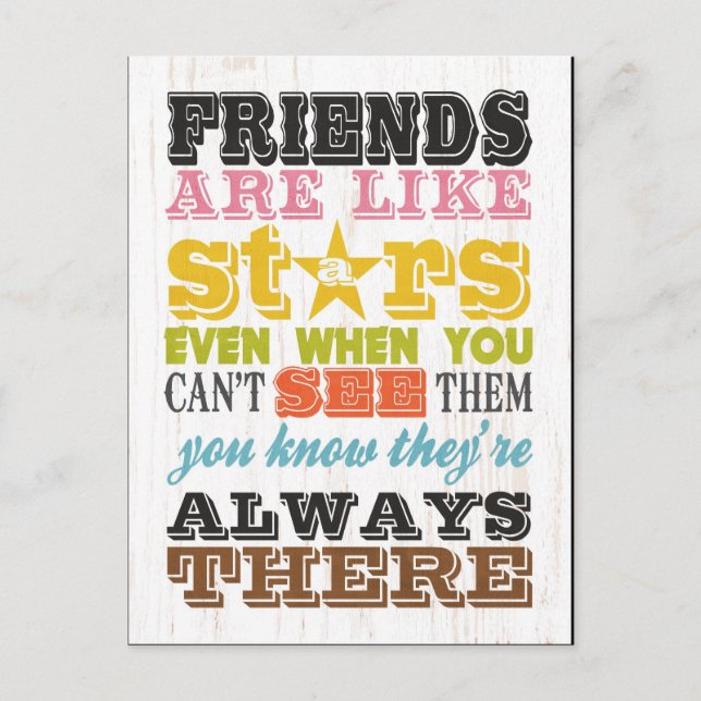 Inspirational Arts - Friends Are Like Stars. Postcard (Front)