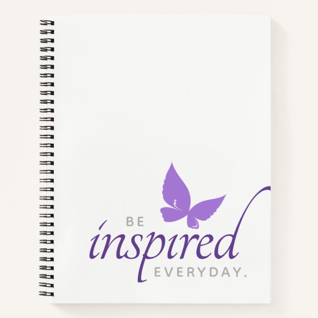 Inspirational Be Inspired Everyday Butterfly Notebook (Front)