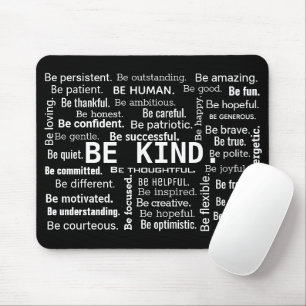 Inspirational BE KIND Word Cloud Mouse Pad