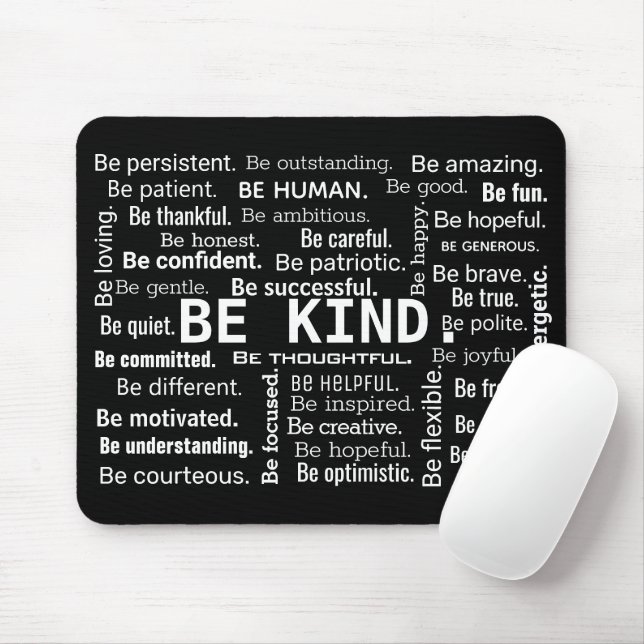 Inspirational BE KIND Word Cloud Mouse Pad (With Mouse)
