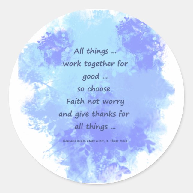 Inspirational Bible Scripture Quotes Classic Round Sticker (Front)
